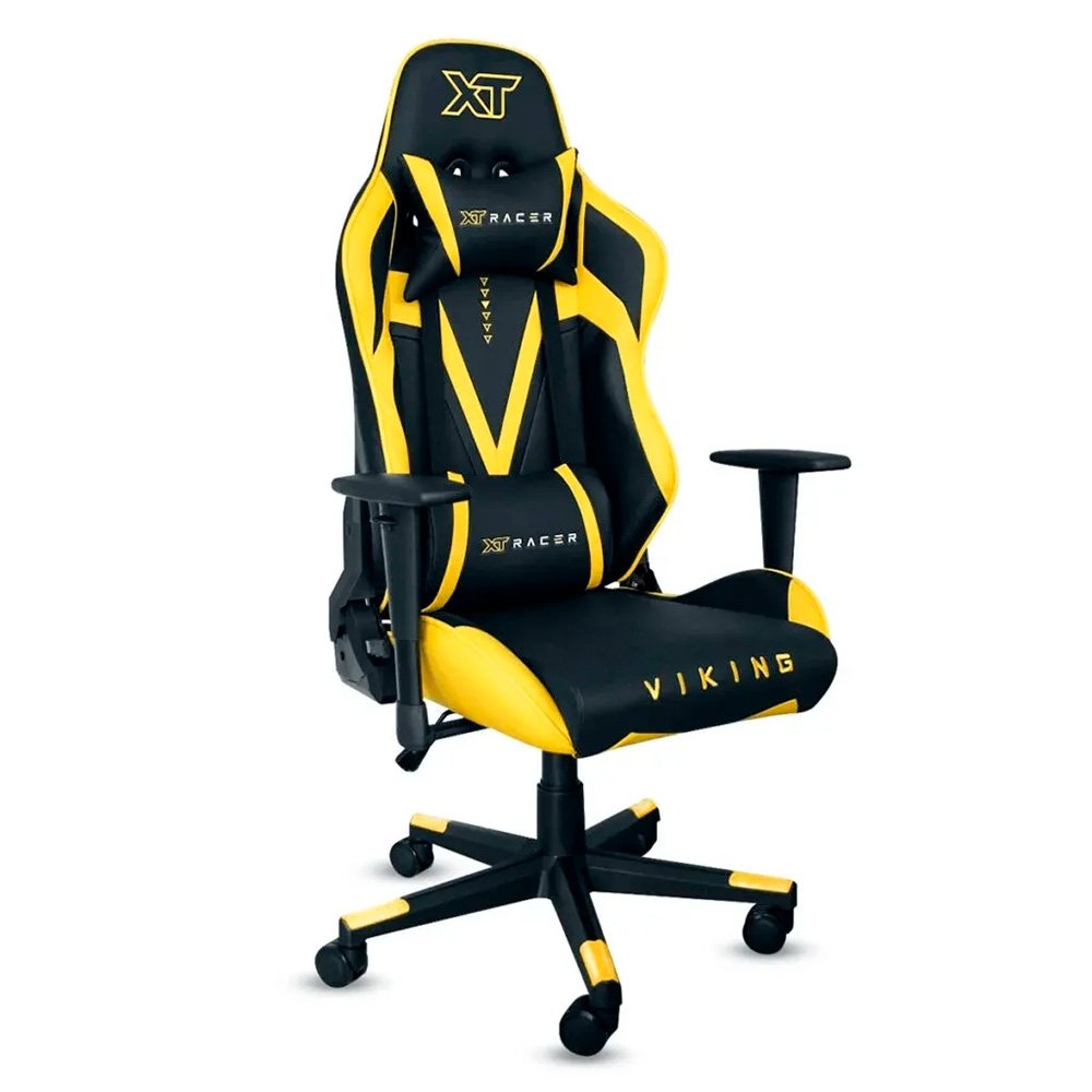 Cadeira Gamer XT Racer Viking Series, Até 120Kg, Reclinável, Com Almofadas, Cilindro de Gás Classe 4, Couro PU, Preta e Amarela - XTR-011 - view 2