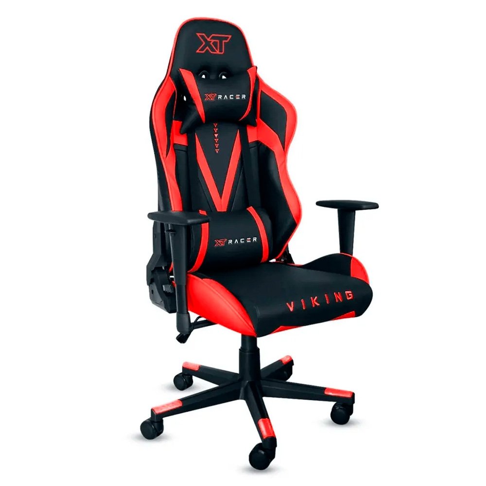 Cadeira Gamer XT Racer Viking Series, Até 120Kg, Reclinável, Com Almofadas, Cilindro de Gás Classe 4, Couro PU, Preta e Vermelha - XTR-013 - view 2