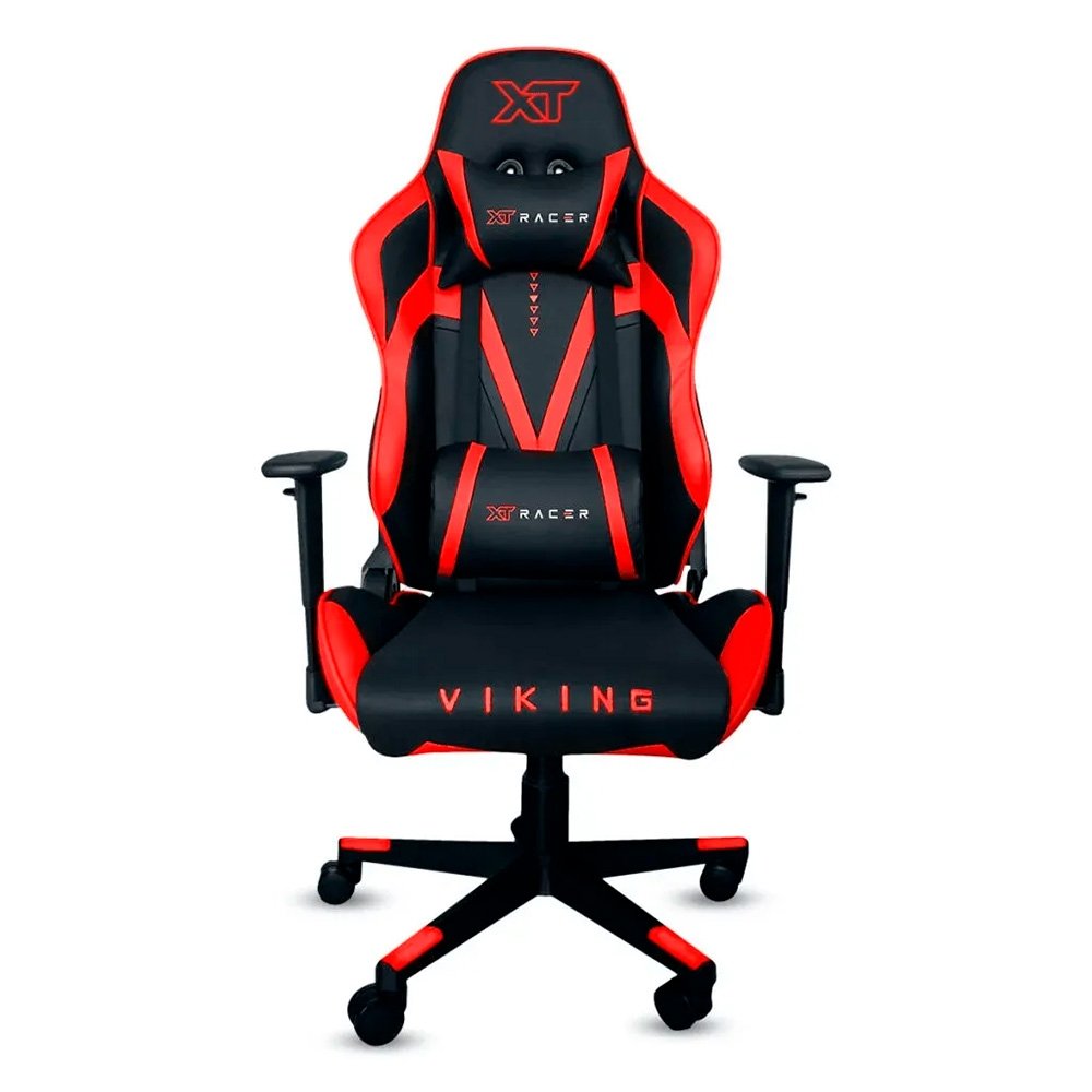 Cadeira Gamer XT Racer Viking Series, Até 120Kg, Reclinável, Com Almofadas, Cilindro de Gás Classe 4, Couro PU, Preta e Vermelha - XTR-013 - view 4