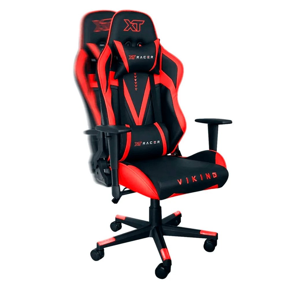 Cadeira Gamer XT Racer Viking Series, Até 120Kg, Reclinável, Com Almofadas, Cilindro de Gás Classe 4, Couro PU, Preta e Vermelha - XTR-013 - view 7