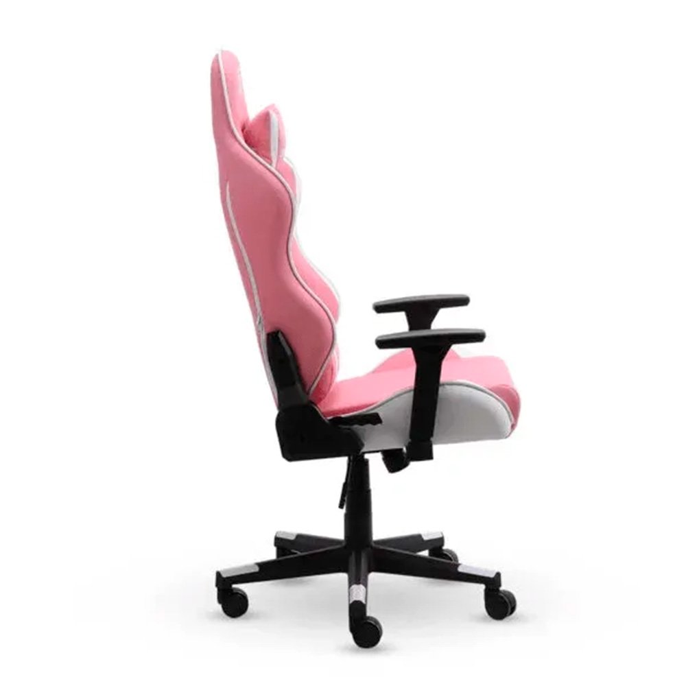 Imagem 4 de 9 do produto Cadeira Gamer XT Racer Viking Series, Até 120Kg, Reclinável, Com Almofadas, Cilindro de Gás Classe 4, Couro PU, Rosa e Branca - XTR-019