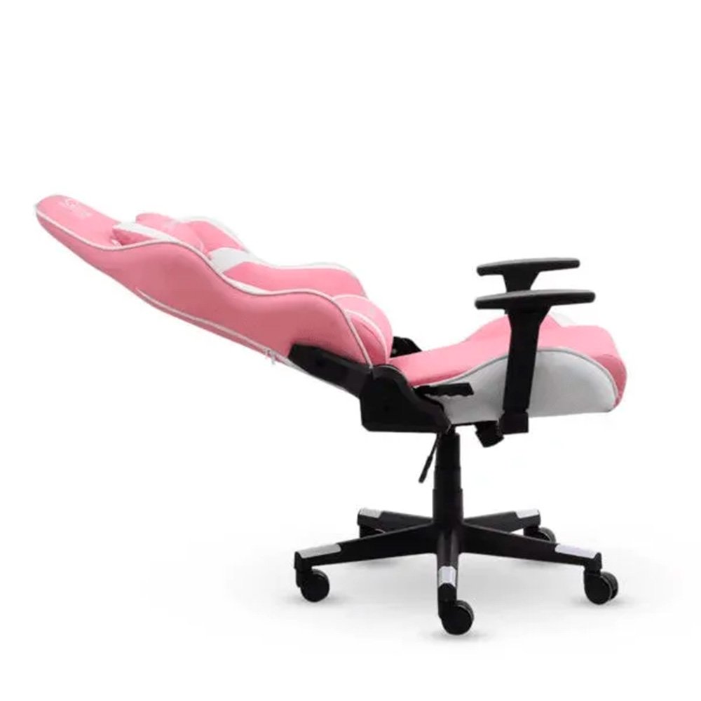 Imagem 6 de 9 do produto Cadeira Gamer XT Racer Viking Series, Até 120Kg, Reclinável, Com Almofadas, Cilindro de Gás Classe 4, Couro PU, Rosa e Branca - XTR-019