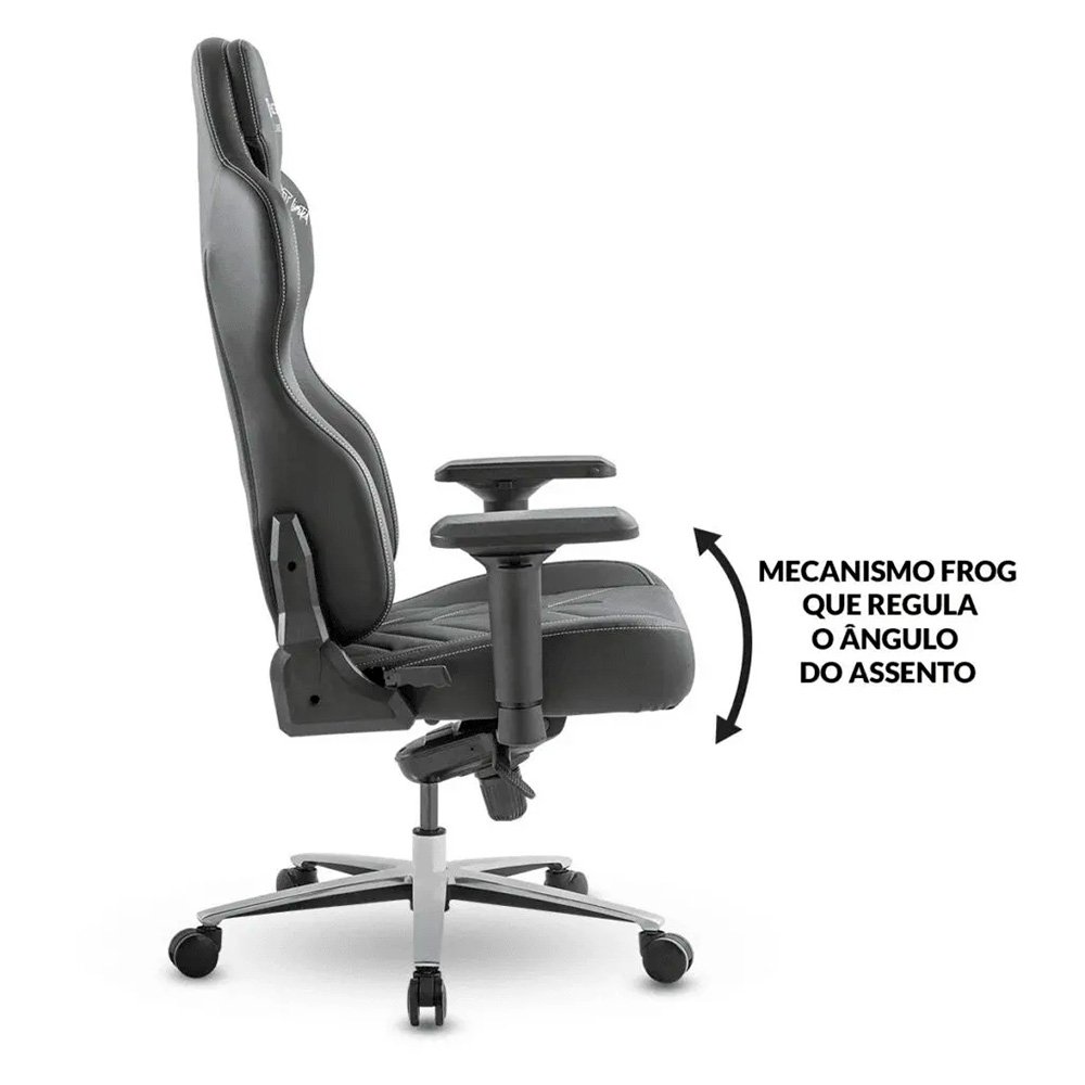 Cadeira Gamer XT Racer Extreme Series Limited, Até 120Kg, Com Almofadas, Cilindro de Gás Classe 4, Couro PU, Preta e Cinza - XTR-015 - view 8