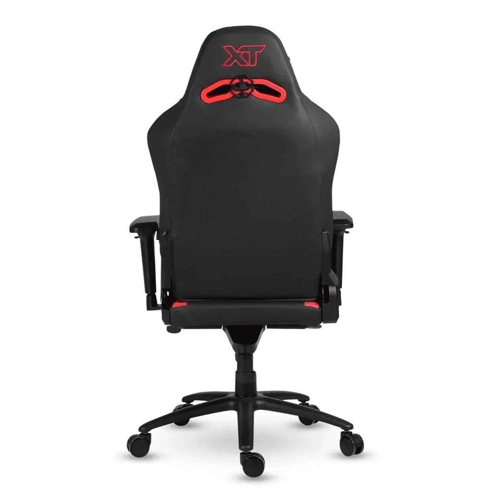 Imagem 4 de 19 do produto Cadeira Gamer XT Racer Fire Gun, Até 130Kg, Reclinável, Com Almofadas, Cilindro de Gás Classe 4, Couro PU, Preta e Vermelha - XTR-027