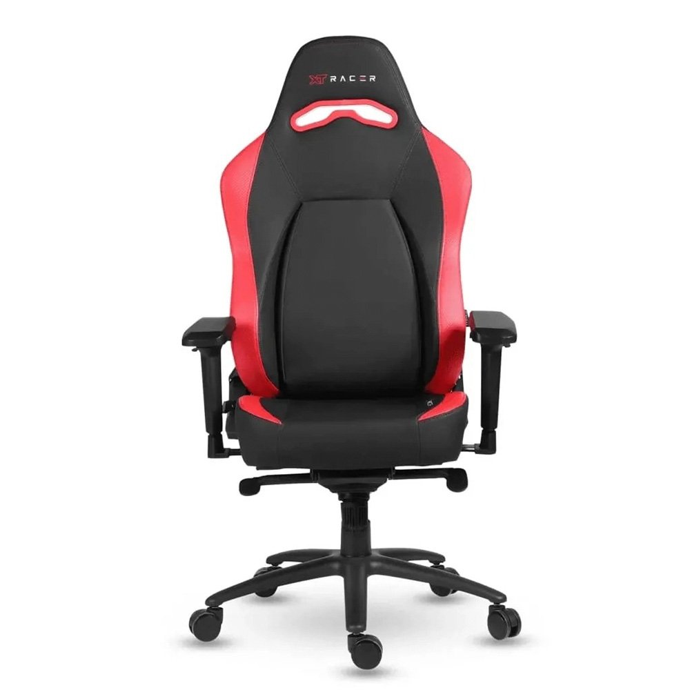Imagem 6 de 19 do produto Cadeira Gamer XT Racer Fire Gun, Até 130Kg, Reclinável, Com Almofadas, Cilindro de Gás Classe 4, Couro PU, Preta e Vermelha - XTR-027