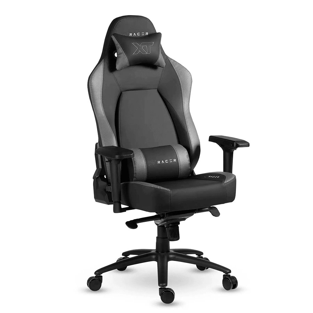 Cadeira Gamer XT Racer Fire Gun, Até 130Kg, Reclinável, Com Almofadas, Cilindro de Gás Classe 4, Couro PU, Preta e Prata - XTR-028 - view 2