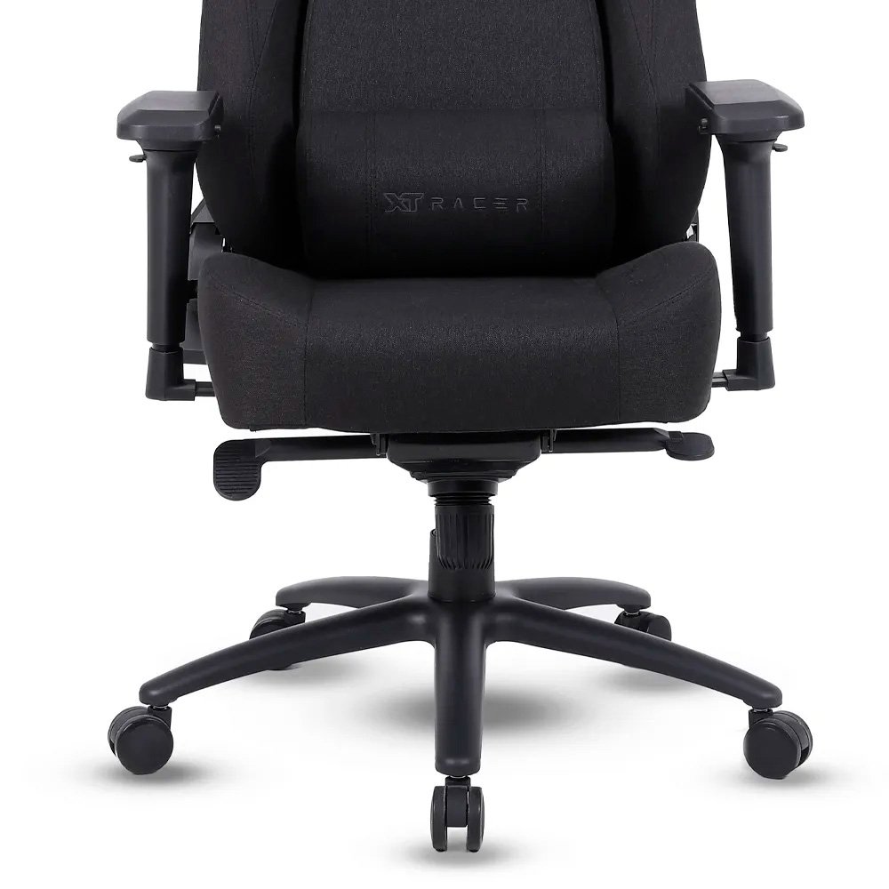 Imagem 8 de 15 do produto Cadeira Gamer XT Racer Fire Gun Style, Até 130Kg, Reclinável, Com Almofadas, Cilindro de Gás Classe 4, Tecido, Preta - XTR-072
