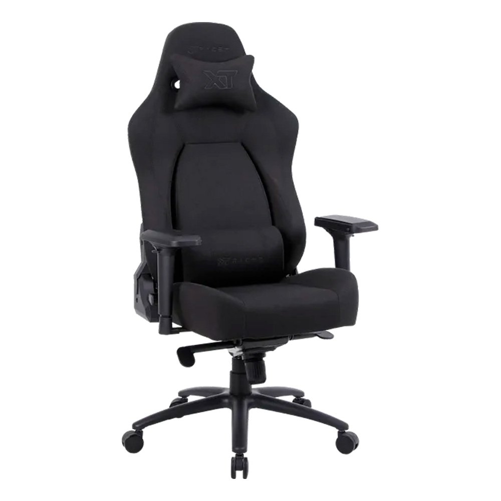 Imagem 11 de 15 do produto Cadeira Gamer XT Racer Fire Gun Style, Até 130Kg, Reclinável, Com Almofadas, Cilindro de Gás Classe 4, Tecido, Preta - XTR-072