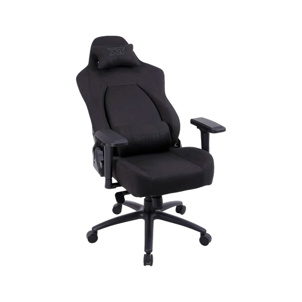Imagem 12 de 15 do produto Cadeira Gamer XT Racer Fire Gun Style, Até 130Kg, Reclinável, Com Almofadas, Cilindro de Gás Classe 4, Tecido, Preta - XTR-072