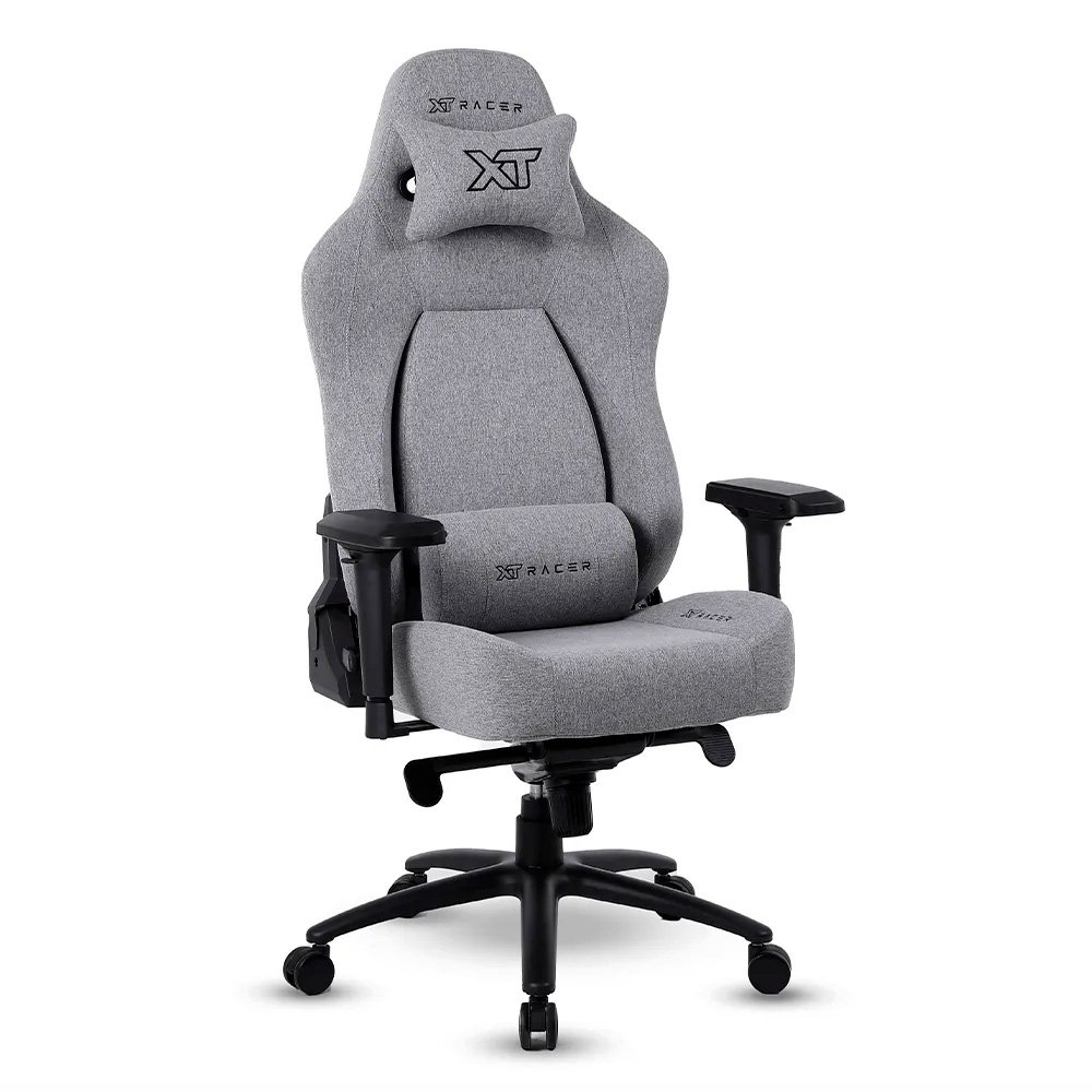 Cadeira Gamer XT Racer Fire Gun Style, Até 130Kg, Reclinável, Com Almofadas, Cilindro de Gás Classe 4, Tecido, Cinza - XTR-073