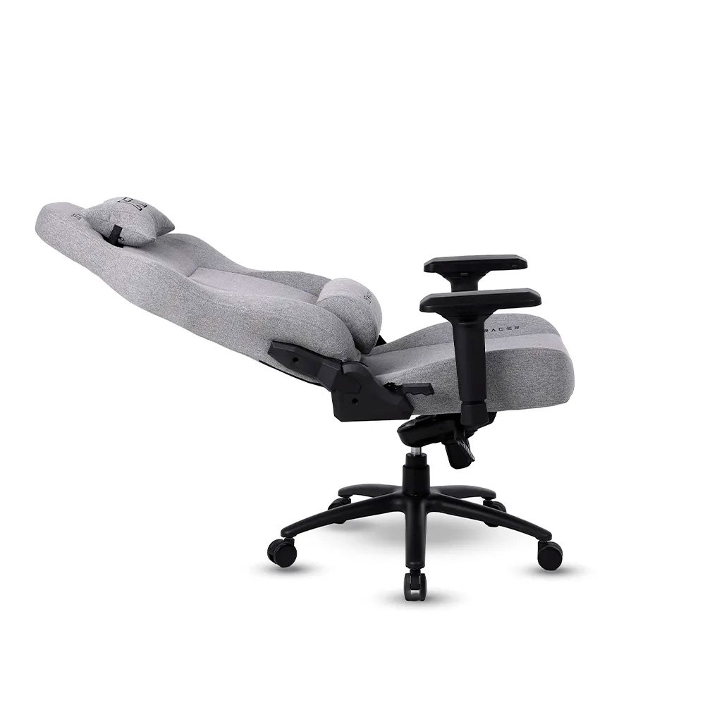 Imagem 5 de 15 do produto Cadeira Gamer XT Racer Fire Gun Style, Até 130Kg, Reclinável, Com Almofadas, Cilindro de Gás Classe 4, Tecido, Cinza - XTR-073