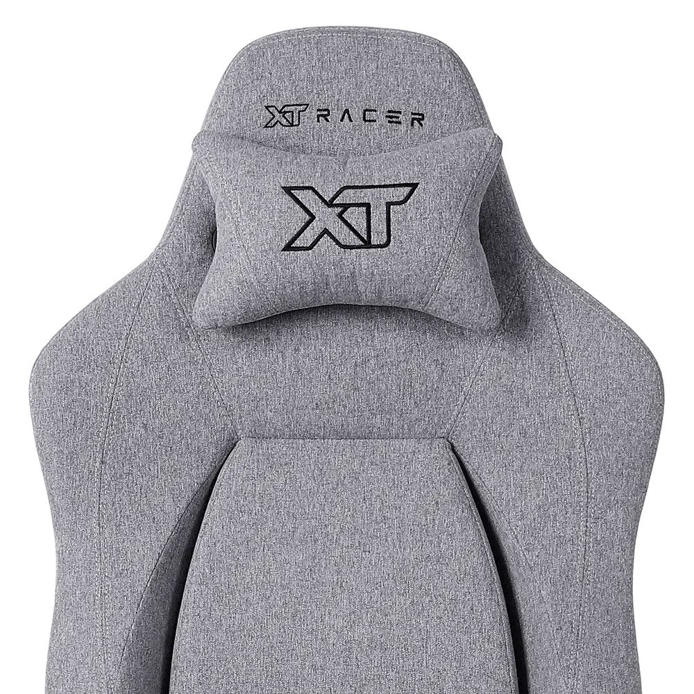 Imagem 6 de 15 do produto Cadeira Gamer XT Racer Fire Gun Style, Até 130Kg, Reclinável, Com Almofadas, Cilindro de Gás Classe 4, Tecido, Cinza - XTR-073
