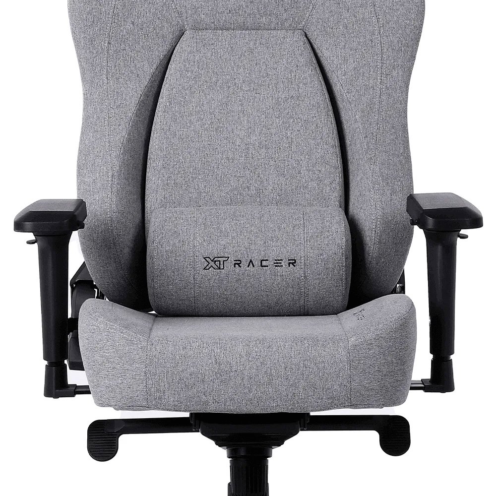Imagem 7 de 15 do produto Cadeira Gamer XT Racer Fire Gun Style, Até 130Kg, Reclinável, Com Almofadas, Cilindro de Gás Classe 4, Tecido, Cinza - XTR-073