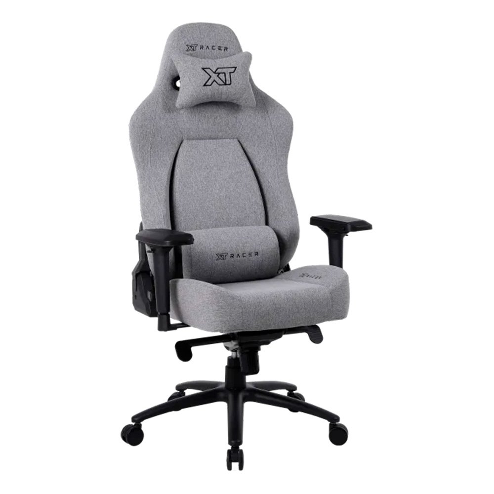 Imagem 9 de 15 do produto Cadeira Gamer XT Racer Fire Gun Style, Até 130Kg, Reclinável, Com Almofadas, Cilindro de Gás Classe 4, Tecido, Cinza - XTR-073