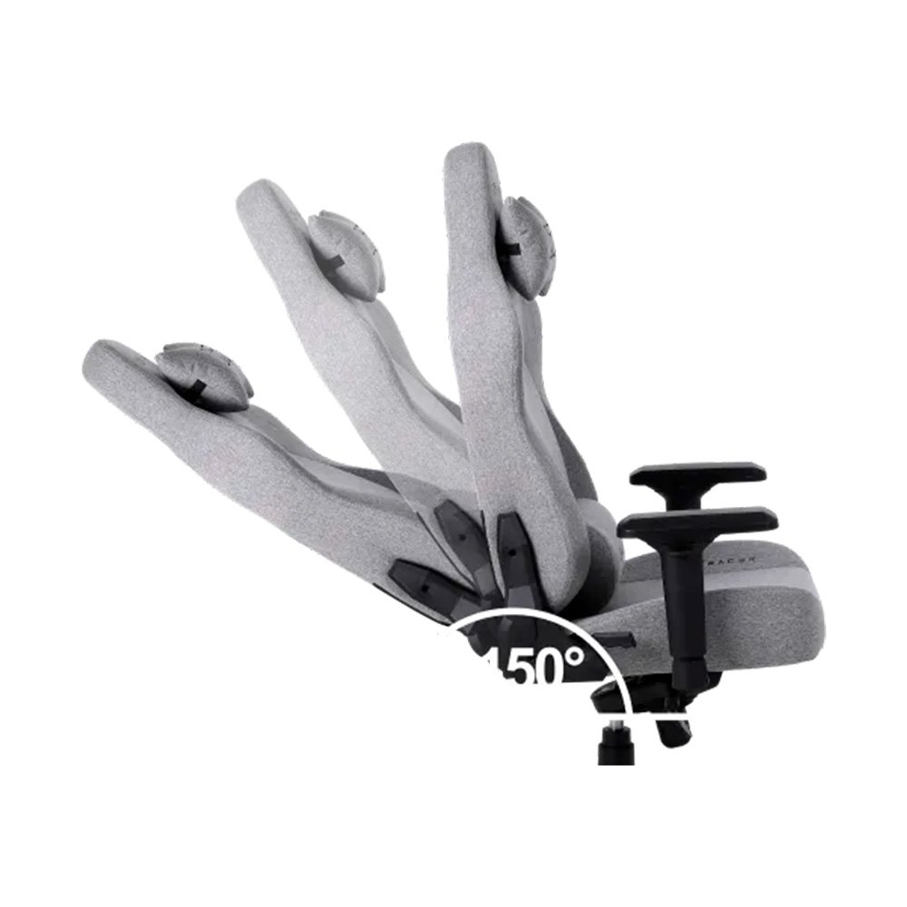 Imagem 11 de 15 do produto Cadeira Gamer XT Racer Fire Gun Style, Até 130Kg, Reclinável, Com Almofadas, Cilindro de Gás Classe 4, Tecido, Cinza - XTR-073