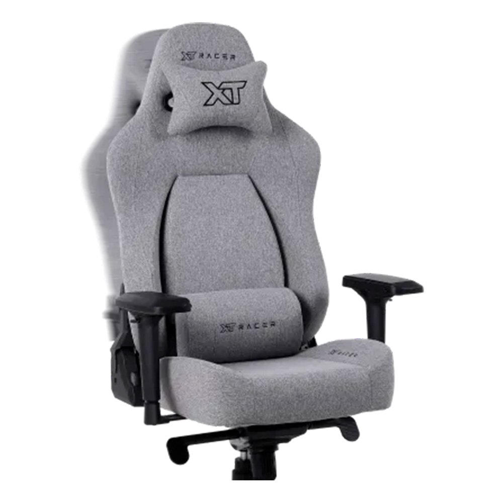 Imagem 12 de 15 do produto Cadeira Gamer XT Racer Fire Gun Style, Até 130Kg, Reclinável, Com Almofadas, Cilindro de Gás Classe 4, Tecido, Cinza - XTR-073