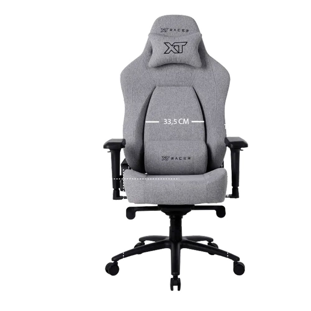 Imagem 14 de 15 do produto Cadeira Gamer XT Racer Fire Gun Style, Até 130Kg, Reclinável, Com Almofadas, Cilindro de Gás Classe 4, Tecido, Cinza - XTR-073
