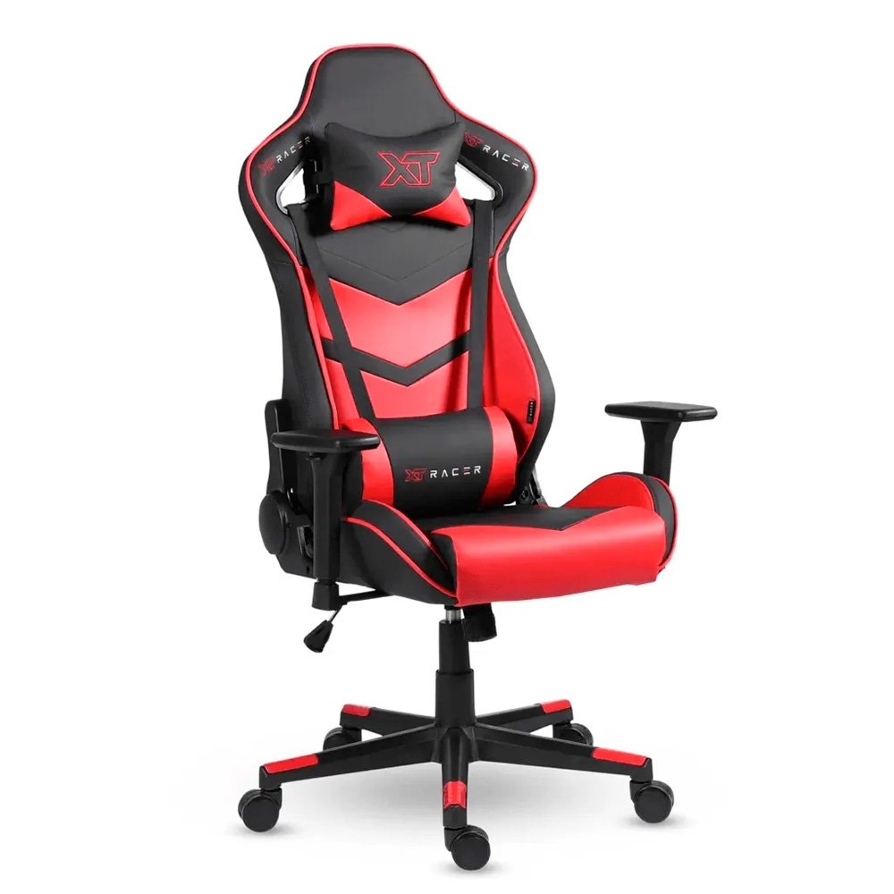 Cadeira Gamer XT Racer Taycan, Até 130Kg, Com Almofadas, Braço 3D, Cilindro de Gás Classe 4, Couro PU, Preta e Vermelha - XTR-042 - view 2