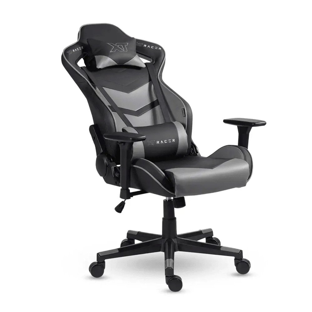 Cadeira Gamer XT Racer Taycan, Até 130Kg, Com Almofadas, Braço 3D, Cilindro de Gás Classe 4, Couro PU, Preta e Cinza - XTR-043 - view 6