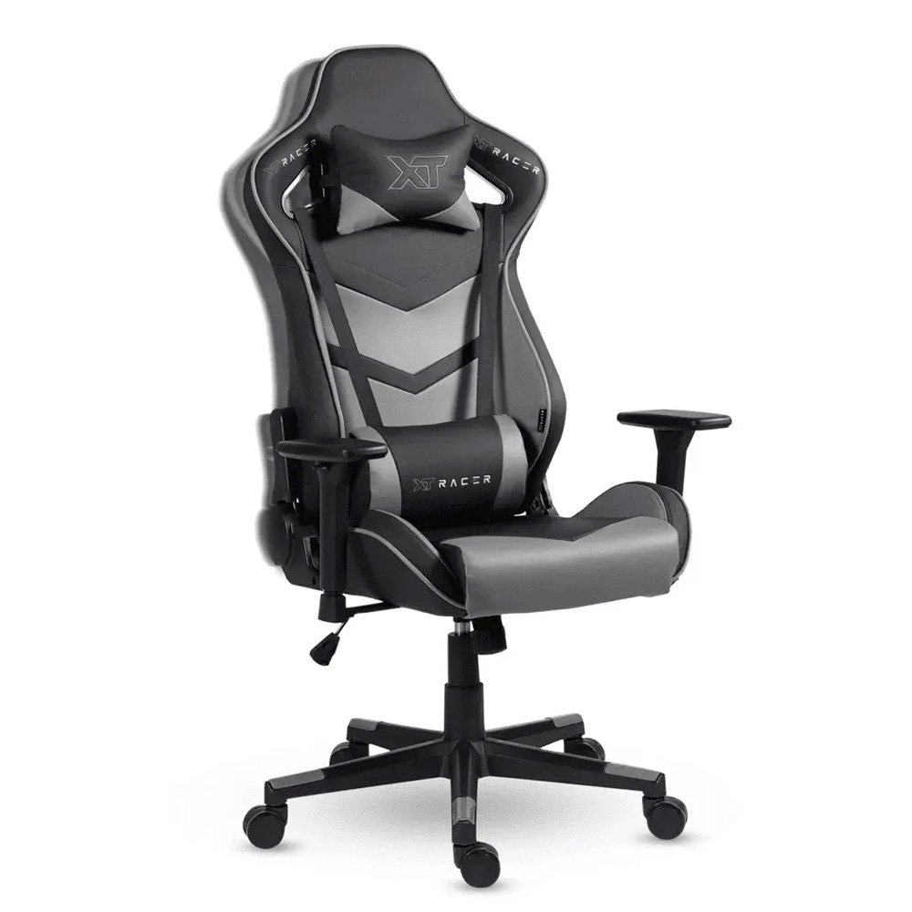 Cadeira Gamer XT Racer Taycan, Até 130Kg, Com Almofadas, Braço 3D, Cilindro de Gás Classe 4, Couro PU, Preta e Cinza - XTR-043 - view 9