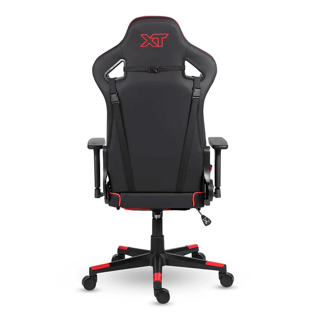 Imagem 7 de 16 do produto Cadeira Gamer XT Racer Taycan, Até 130Kg, Apoio de Pés, Retrátil, Braço 3D, Cilindro de Gás Classe 4, Couro PU, Preta e Vermelha - XTR-047