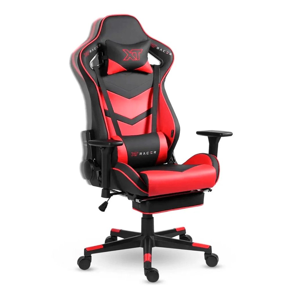 Cadeira Gamer XT Racer Taycan, Até 130Kg, Apoio de Pés, Retrátil, Braço 3D, Cilindro de Gás Classe 4, Couro PU, Preta e Vermelha - XTR-047 - view 2