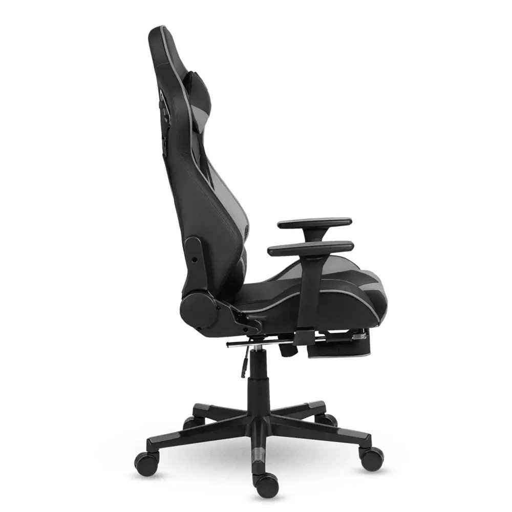 Imagem 4 de 17 do produto Cadeira Gamer XT Racer Taycan, Até 130Kg, Apoio de Pés, Retrátil, Braço 3D, Cilindro de Gás Classe 4, Couro PU, Preta e Cinza - XTR-048
