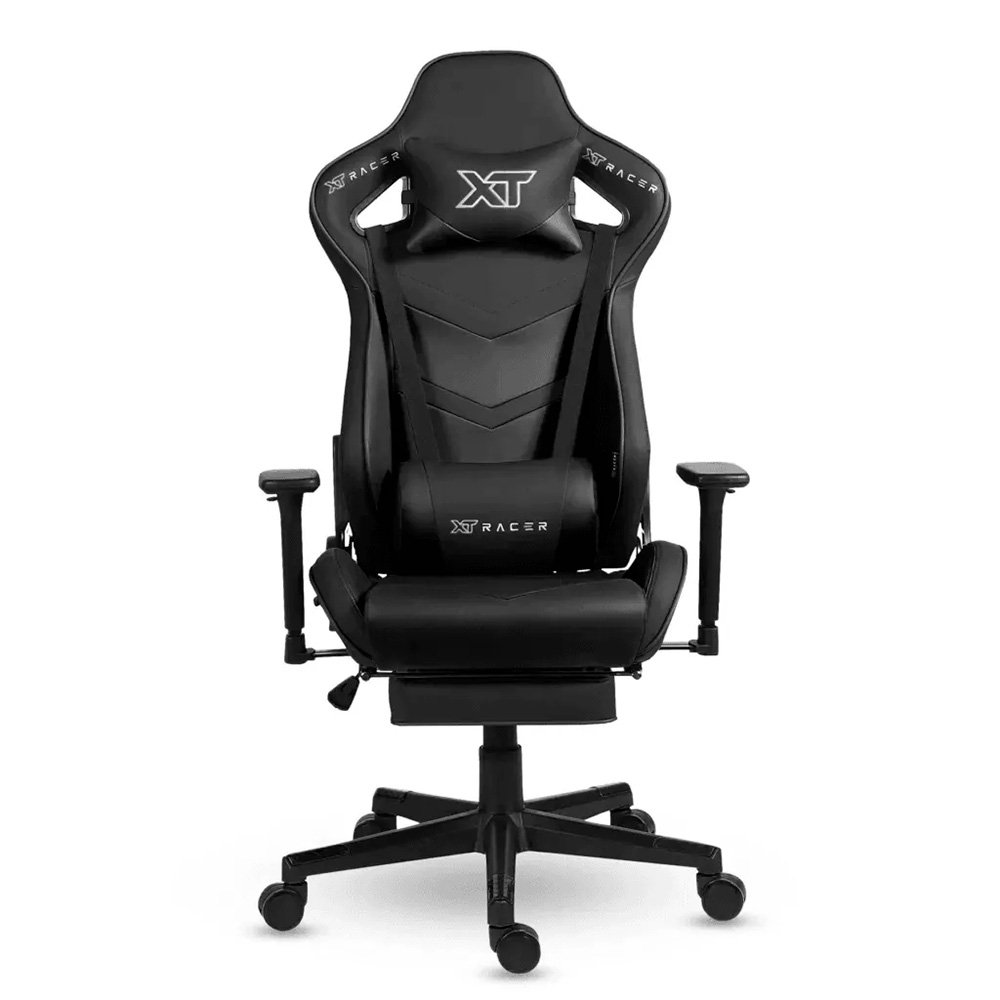 Cadeira Gamer XT Racer Taycan, Até 130Kg, Apoio de Pés, Retrátil, Braço 3D, Cilindro de Gás Classe 4, Couro PU, Preta - XTR-051