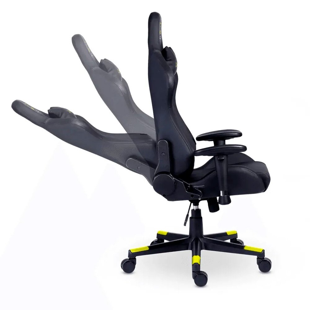 Cadeira Gamer XT Racer Attack, Até 120Kg, Reclinável, Com Almofadas, Cilindro de Gás Classe 4, Couro PU, Preta e Amarela - XTR-052 - view 8