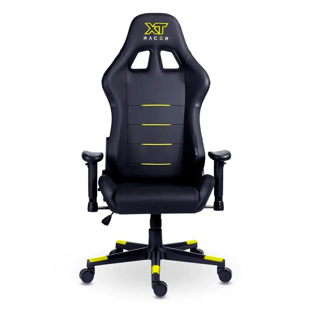 Cadeira Gamer XT Racer Attack, Até 120Kg, Reclinável, Com Almofadas, Cilindro de Gás Classe 4, Couro PU, Preta e Amarela - XTR-052 - view 3