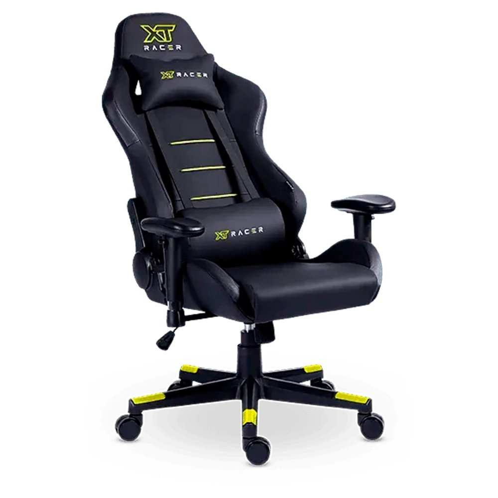 Cadeira Gamer XT Racer Attack, Até 120Kg, Reclinável, Com Almofadas, Cilindro de Gás Classe 4, Couro PU, Preta e Amarela - XTR-052 - view 7