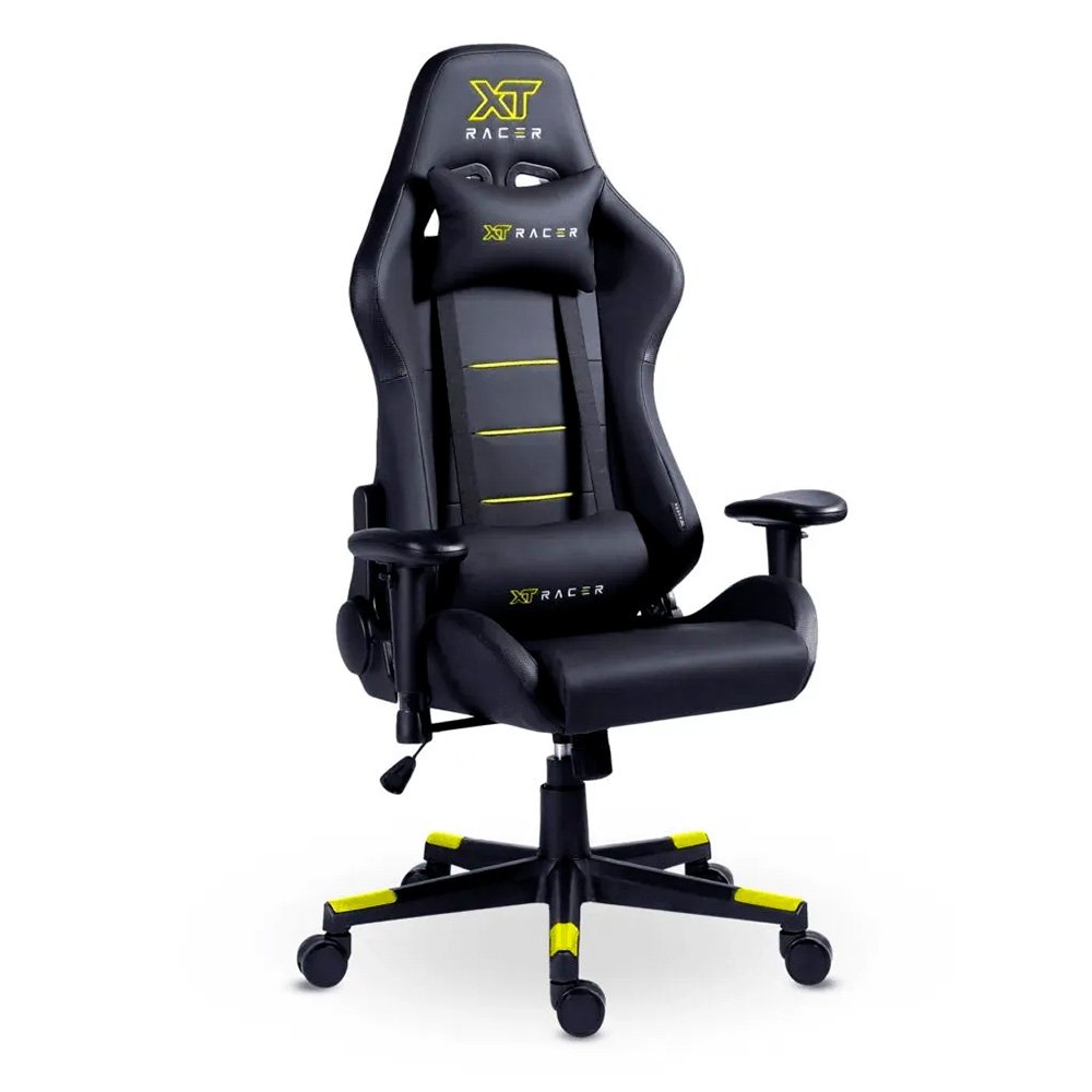 Cadeira Gamer XT Racer Attack, Até 120Kg, Reclinável, Com Almofadas, Cilindro de Gás Classe 4, Couro PU, Preta e Amarela - XTR-052 - view 9