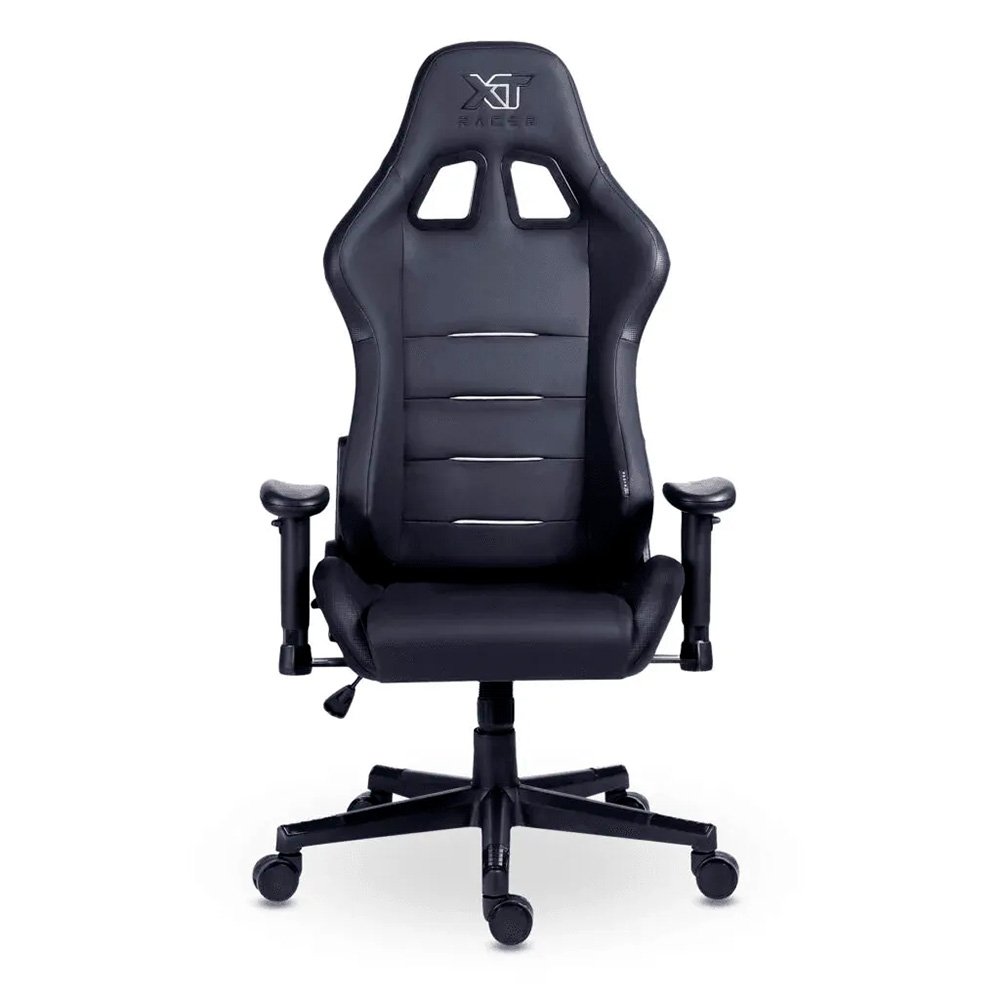 Imagem 6 de 15 do produto Cadeira Gamer XT Racer Attack, Até 120Kg, Reclinável, Com Almofadas, Cilindro de Gás Classe 4, Couro PU, Preta e Prata - XTR-055