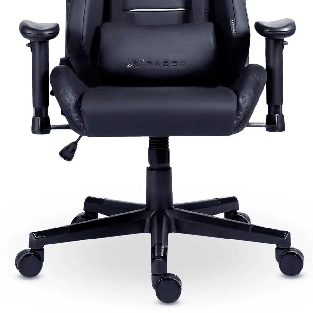 Imagem 11 de 15 do produto Cadeira Gamer XT Racer Attack, Até 120Kg, Reclinável, Com Almofadas, Cilindro de Gás Classe 4, Couro PU, Preta e Prata - XTR-055