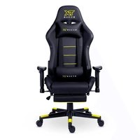 Cadeira Gamer XT Racer Attack, Até 120Kg, Reclinável, Apoio de Pés Retrátil, Cilindro de Gás Classe 4, Couro PU, Preta e Amarela - XTR-057