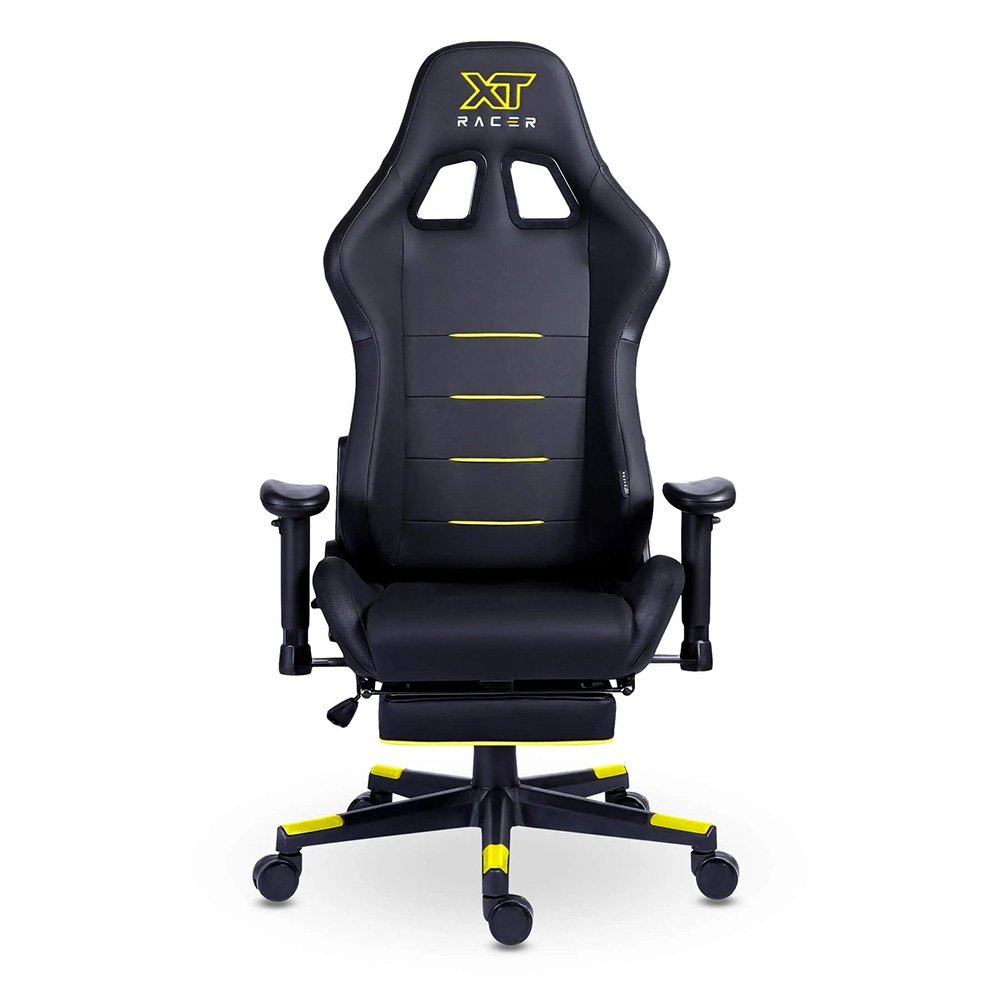Cadeira Gamer XT Racer Attack, Até 120Kg, Reclinável, Apoio de Pés Retrátil, Cilindro de Gás Classe 4, Couro PU, Preta e Amarela - XTR-057 - view 8