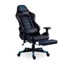 Cadeira Gamer XT Racer Attack, Até 120Kg, Reclinável, Apoio de Pés Retrátil, Cilindro de Gás Classe 4, Couro PU, Preta e Azul - XTR-058