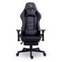 Cadeira Gamer XT Racer Attack, Até 120Kg, Reclinável, Apoio de Pés Retrátil, Cilindro de Gás Classe 4, Couro PU, Preta e Prata - XTR-060