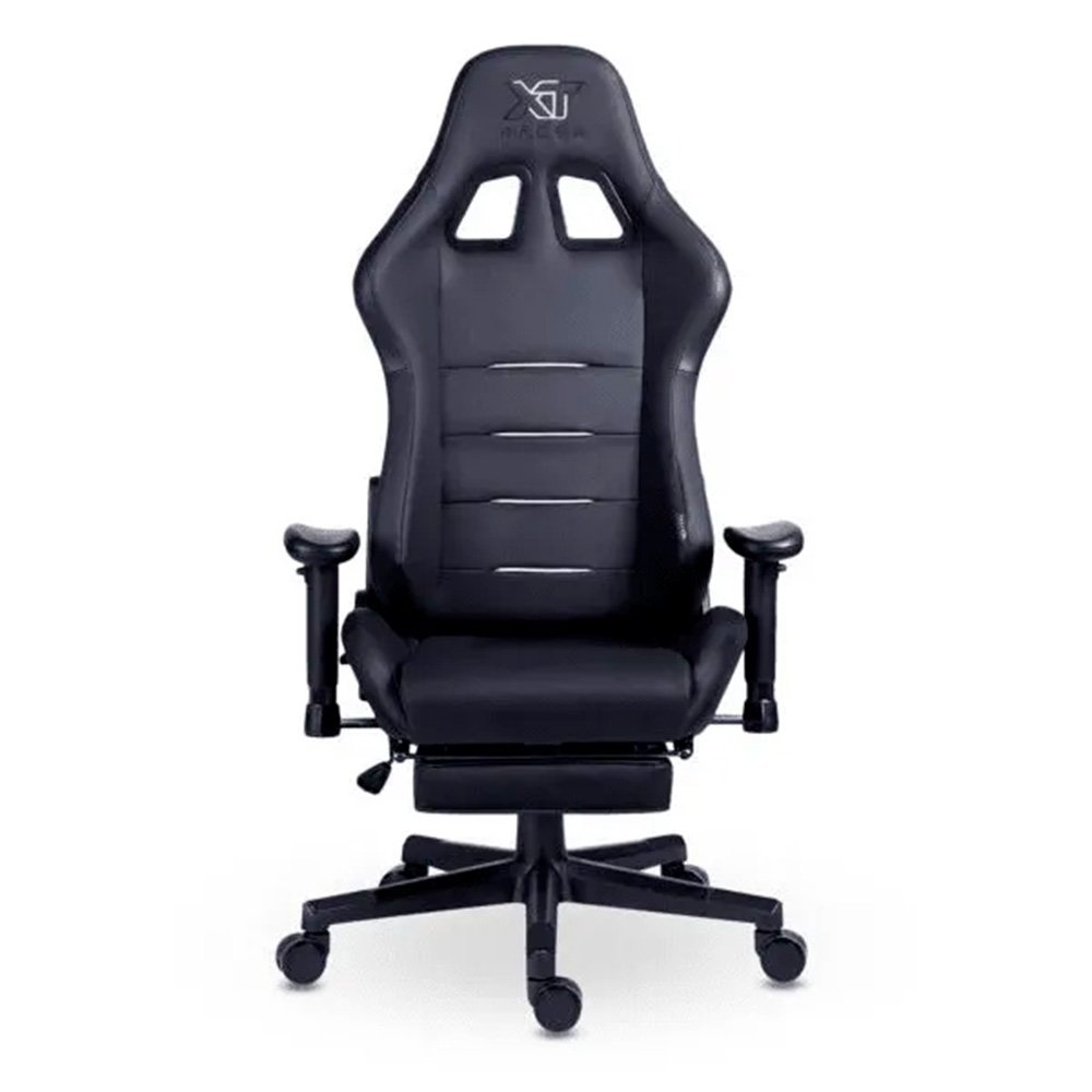 Cadeira Gamer XT Racer Attack, Até 120Kg, Reclinável, Apoio de Pés Retrátil, Cilindro de Gás Classe 4, Couro PU, Preta e Prata - XTR-060 Cadeira Gamer XT Racer Attack, Até 120Kg, Reclinável, Apoio de Pés Retrátil, Cilindro de Gás Classe 4, Couro PU, Preta e Prata - XTR-060