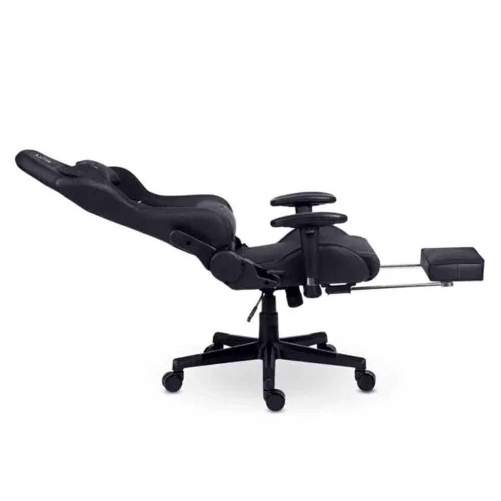 Cadeira Gamer XT Racer Attack, Até 120Kg, Reclinável, Apoio de Pés Retrátil, Cilindro de Gás Classe 4, Couro PU, Preta e Prata - XTR-060 Cadeira Gamer XT Racer Attack, Até 120Kg, Reclinável, Apoio de Pés Retrátil, Cilindro de Gás Classe 4, Couro PU, Preta e Prata - XTR-060