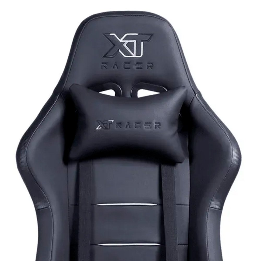 Imagem 8 de 15 do produto Cadeira Gamer XT Racer Attack, Até 120Kg, Reclinável, Apoio de Pés Retrátil, Cilindro de Gás Classe 4, Couro PU, Preta e Prata - XTR-060