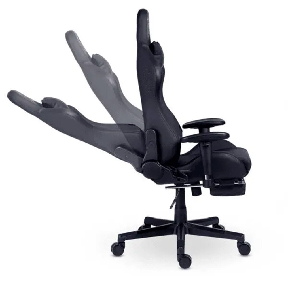 Imagem 11 de 15 do produto Cadeira Gamer XT Racer Attack, Até 120Kg, Reclinável, Apoio de Pés Retrátil, Cilindro de Gás Classe 4, Couro PU, Preta e Prata - XTR-060