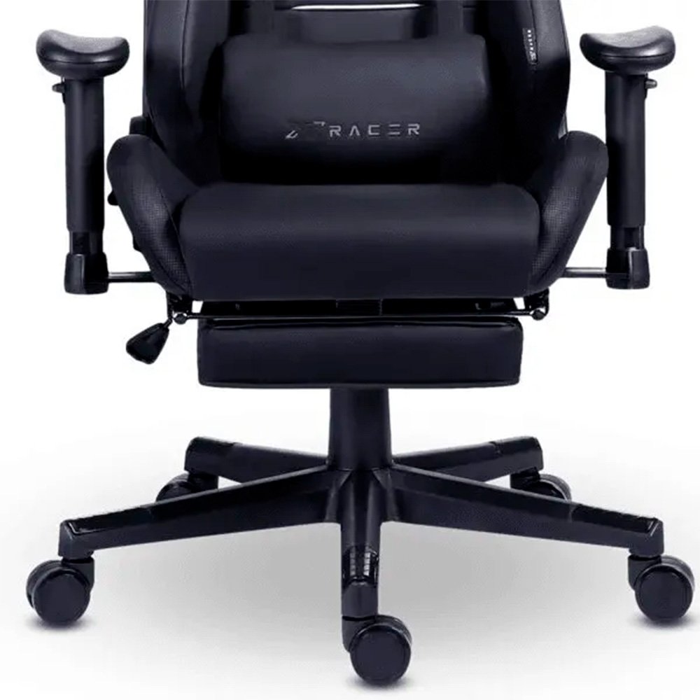 Imagem 12 de 15 do produto Cadeira Gamer XT Racer Attack, Até 120Kg, Reclinável, Apoio de Pés Retrátil, Cilindro de Gás Classe 4, Couro PU, Preta e Prata - XTR-060