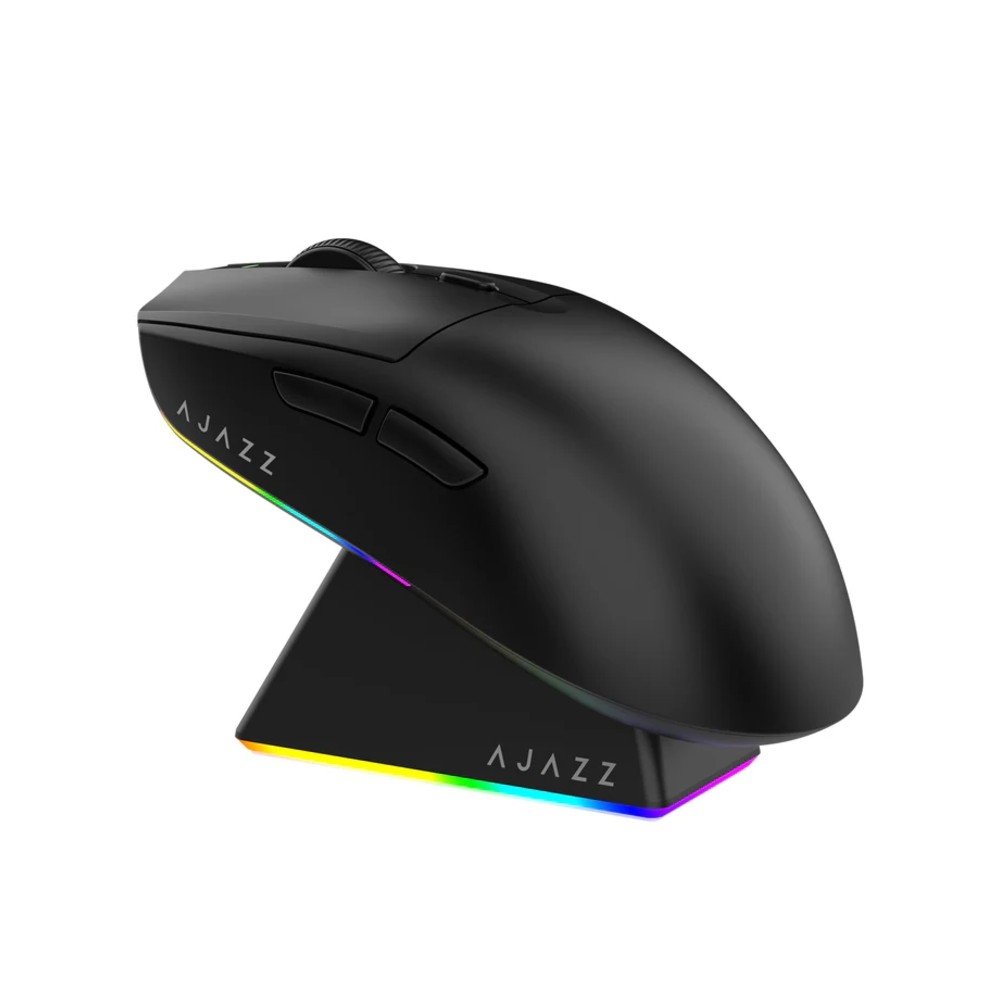 Imagem 3 de 5 do produto Mouse Gamer Sem Fio AJAZZ AJ139 V2, 12.000 DPI, Base de Carregamento RGB, 3 Modos, Preto - AJAZZ-MOUSE-AJ139-V2-MC-BK