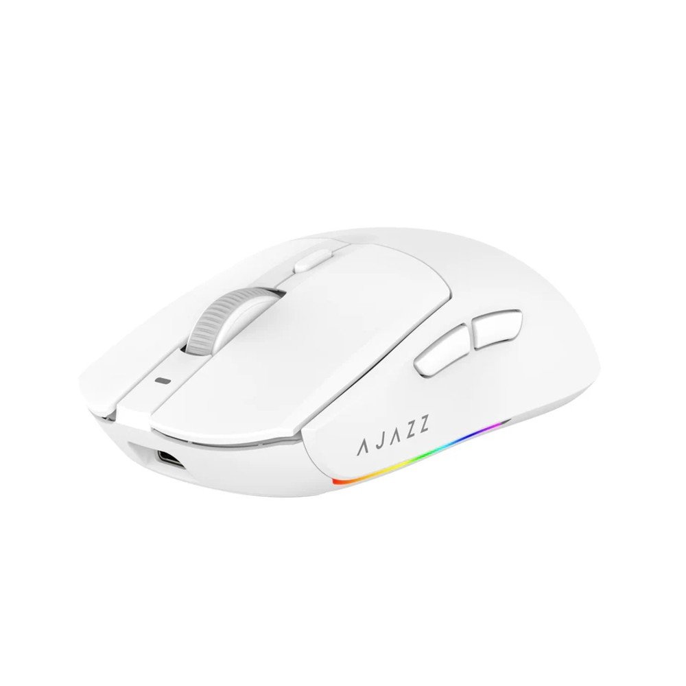 Imagem 4 de 5 do produto Mouse Gamer Sem Fio AJAZZ AJ139 V2, 12.000 DPI, Base de Carregamento RGB, 3 Modos, Branco - AJAZZ-MOUSE-AJ139-V2-MC-WH