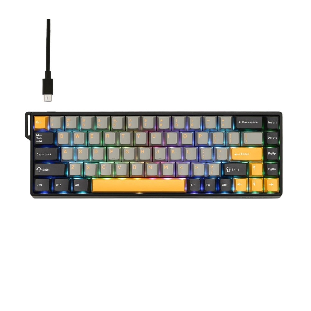 Teclado Magnético Gamer AULA WIN68 HE, Switches Magnéticos, RGB, 8000Hz Polling Rate, Cinza Escuro - AULA-WIN68HE-Mag-BK-Greywood