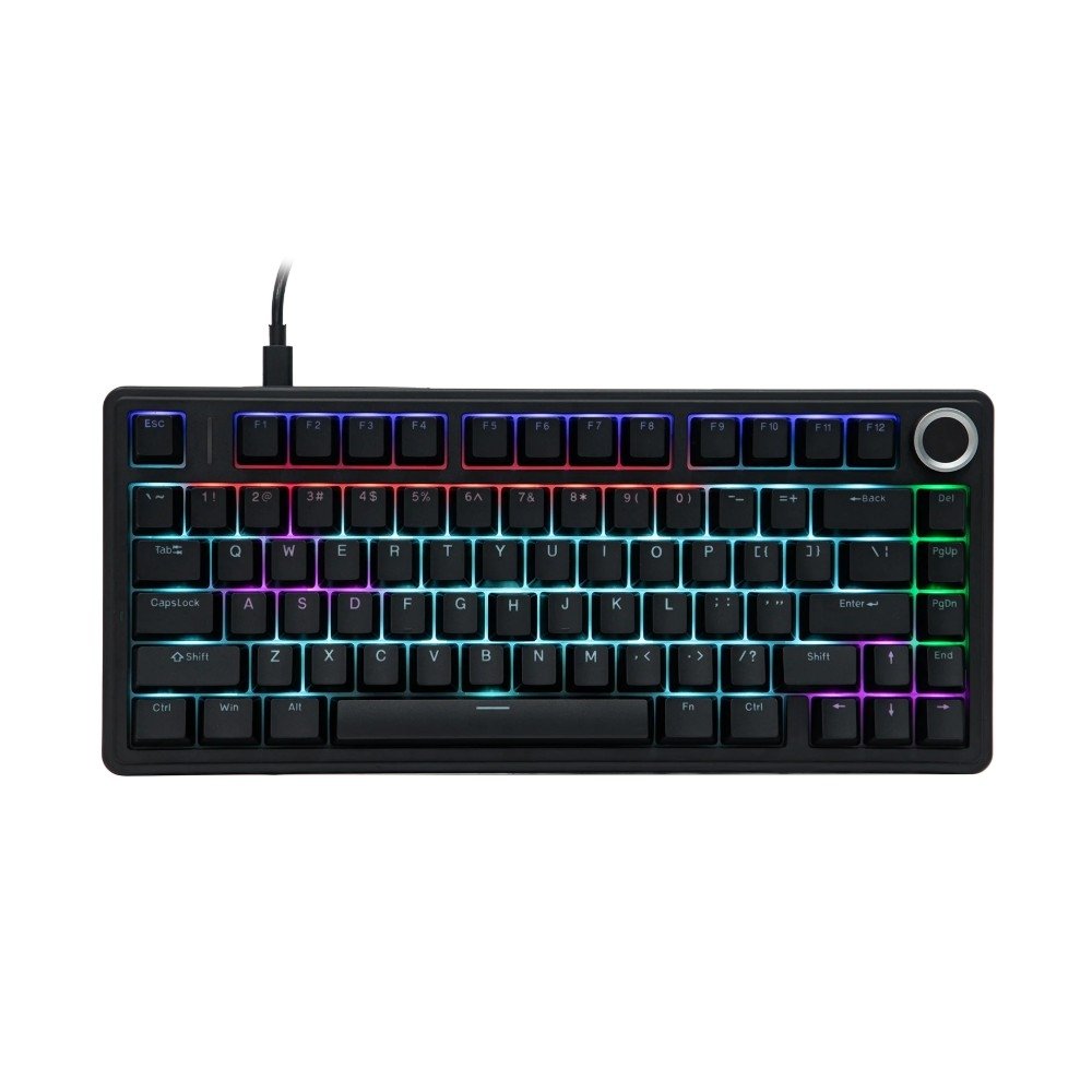 Imagem 2 de 4 do produto Teclado Mecânico Gamer AULA F75, RGB, Switch Red, Keycaps PBT, Hotswap, Preto - AULA-F75-Wired-BK-R