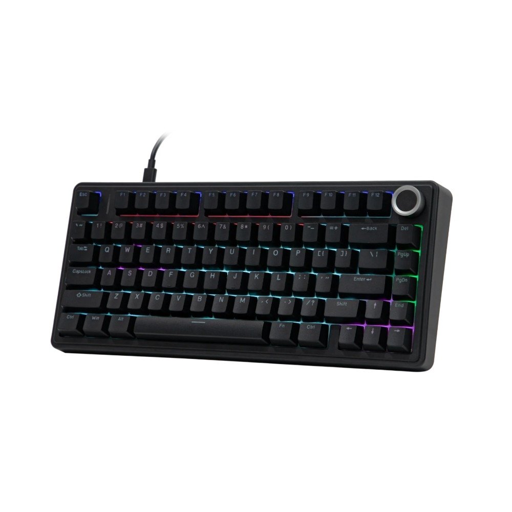 Imagem 3 de 4 do produto Teclado Mecânico Gamer AULA F75, RGB, Switch Red, Keycaps PBT, Hotswap, Preto - AULA-F75-Wired-BK-R