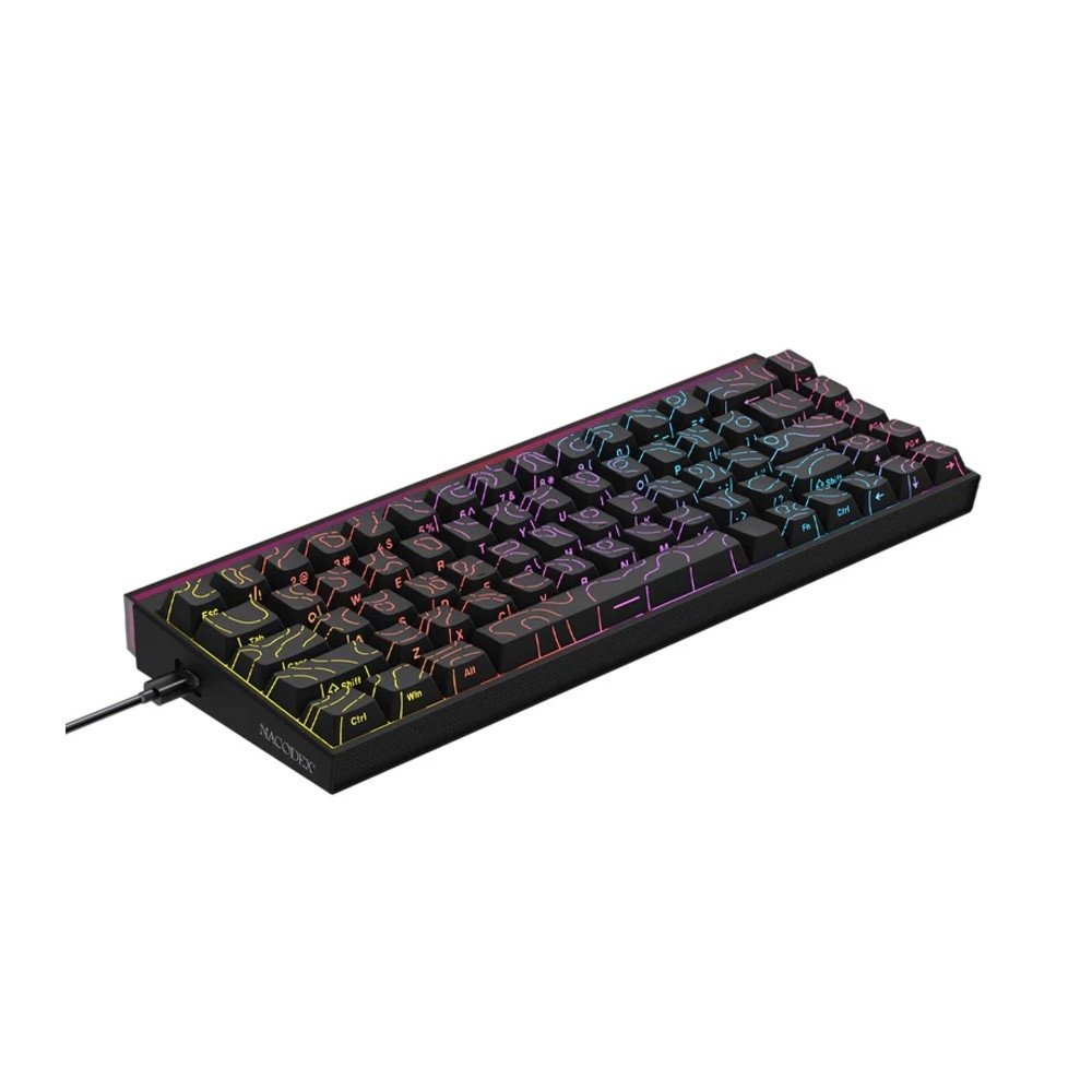 Imagem 3 de 5 do produto Teclado Mecânico Gamer AJAZZ NK68, RGB, Switch Red, Keycaps PBT, Hotswap, Preto - AJAZZ-NK68-W1-SP-CT-WH-R