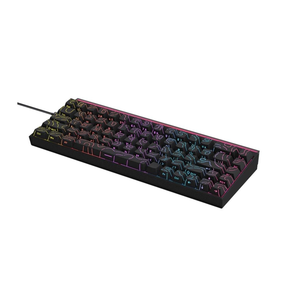 Imagem 4 de 5 do produto Teclado Mecânico Gamer AJAZZ NK68, RGB, Switch Red, Keycaps PBT, Hotswap, Preto - AJAZZ-NK68-W1-SP-CT-WH-R